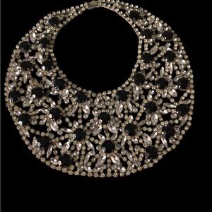 Elegant Black and Silver Statement Necklace